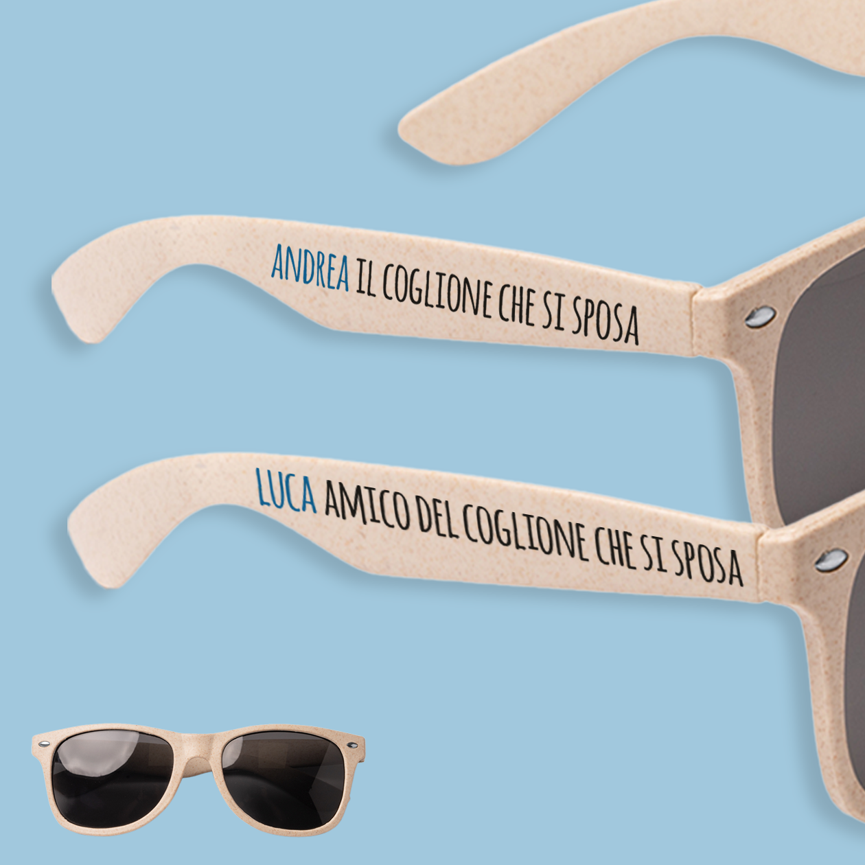 Il coxxx che si sposa - Set da 5 occhiali da sole - personalizzati con nome