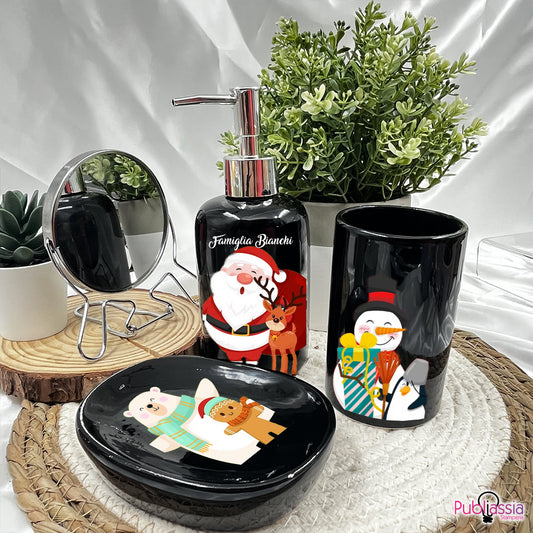 Santa Claus - Accessori Bagno in Ceramica Set 3 Pezzi