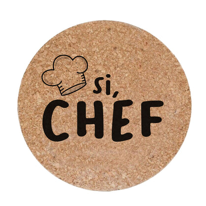 Si chef - Set da 3 pezzi Sottopentola in sughero naturale 19cm
