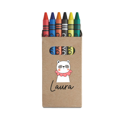 Animals Name - Set da 6 - Pastelli Cera - personalizzati con nomi