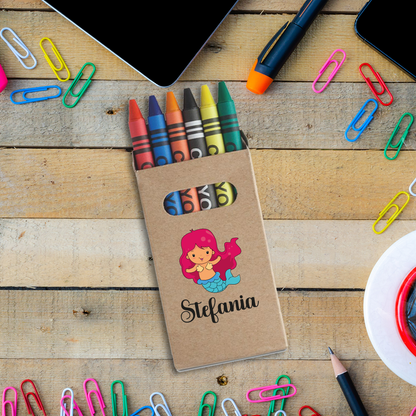 Siren Name - Set da 6 - Pastelli Cera - personalizzati con nomi