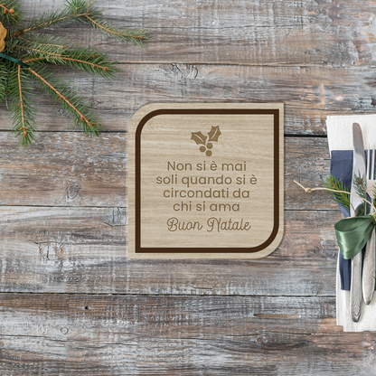 Buon Natale - Set 3 pezzi Sottobicchiere in Legno