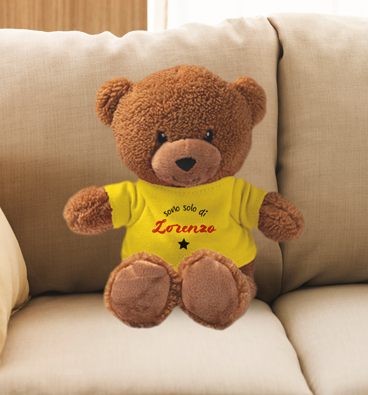 Sono di...(yellow) - Teddy - Orsacchiotto di Peluche con Maglietta Personalizzata