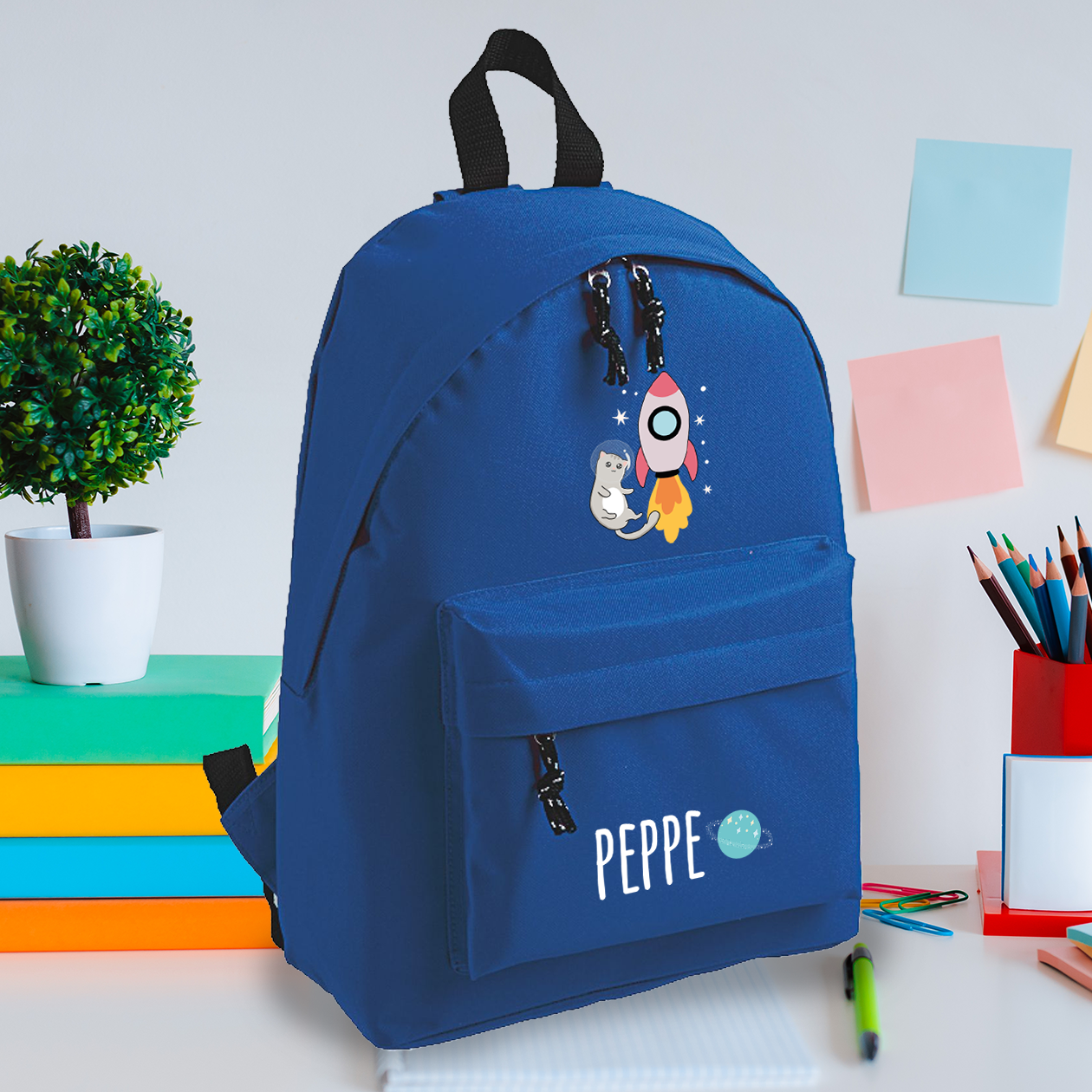 Astro Cat - zaino scuola - personalizzato con nome