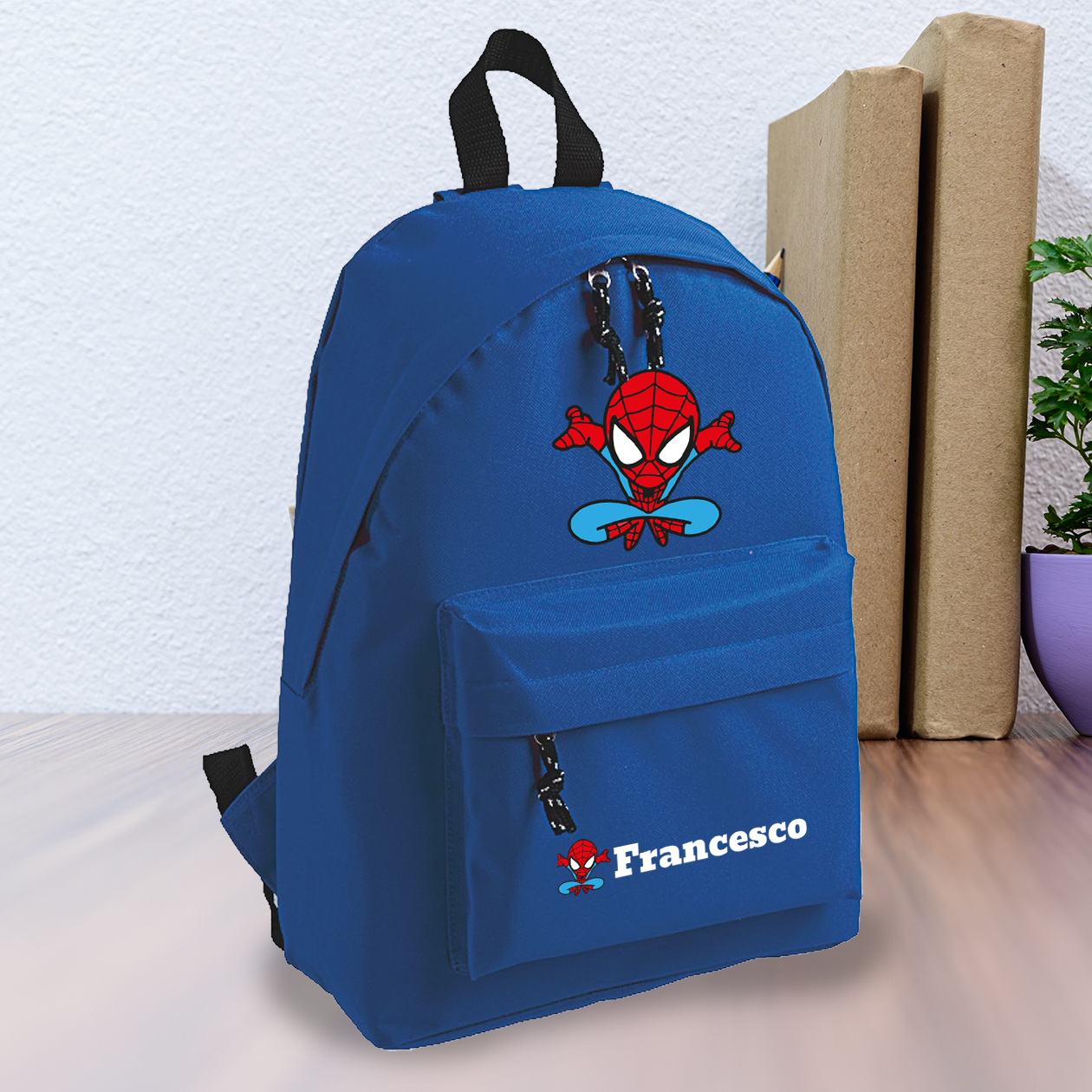 Spider - zaino scuola - personalizzato con nome