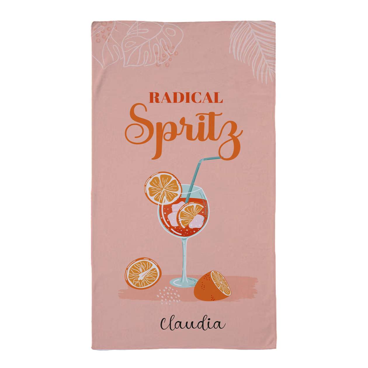 Radical spritz - Telo Mare in microfibra - personalizzato con nome