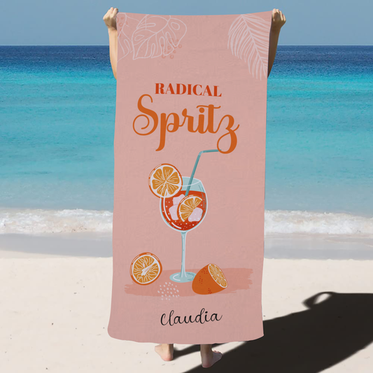 Radical spritz - Telo Mare in microfibra - personalizzato con nome