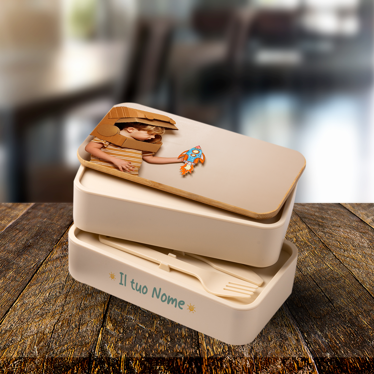 Boy - Scatola per il pranzo - personalizzato con foto e nome