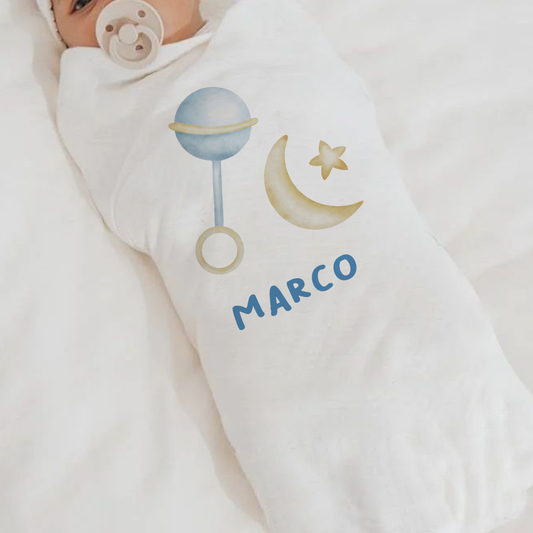 Baby Star - Set 3 pezzi mussole personalizzate con nome