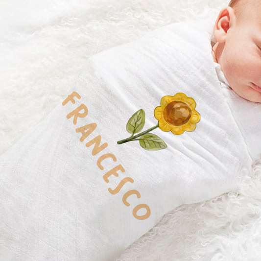 Baby Lyon - Set 3 pezzi mussole personalizzate con nome