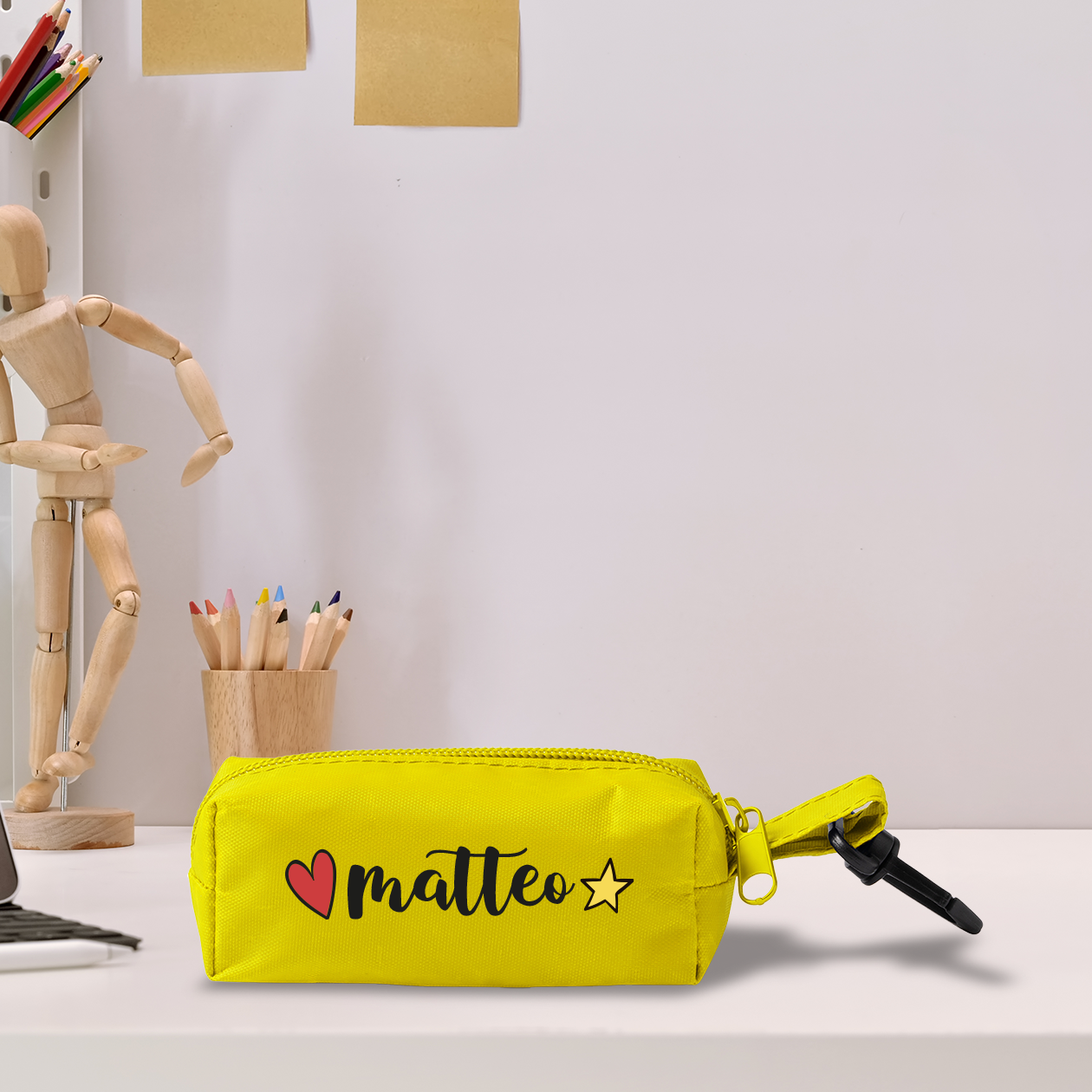 Heart and star - Set da 5 - Astuccio In Rpet personalizzati con nomi