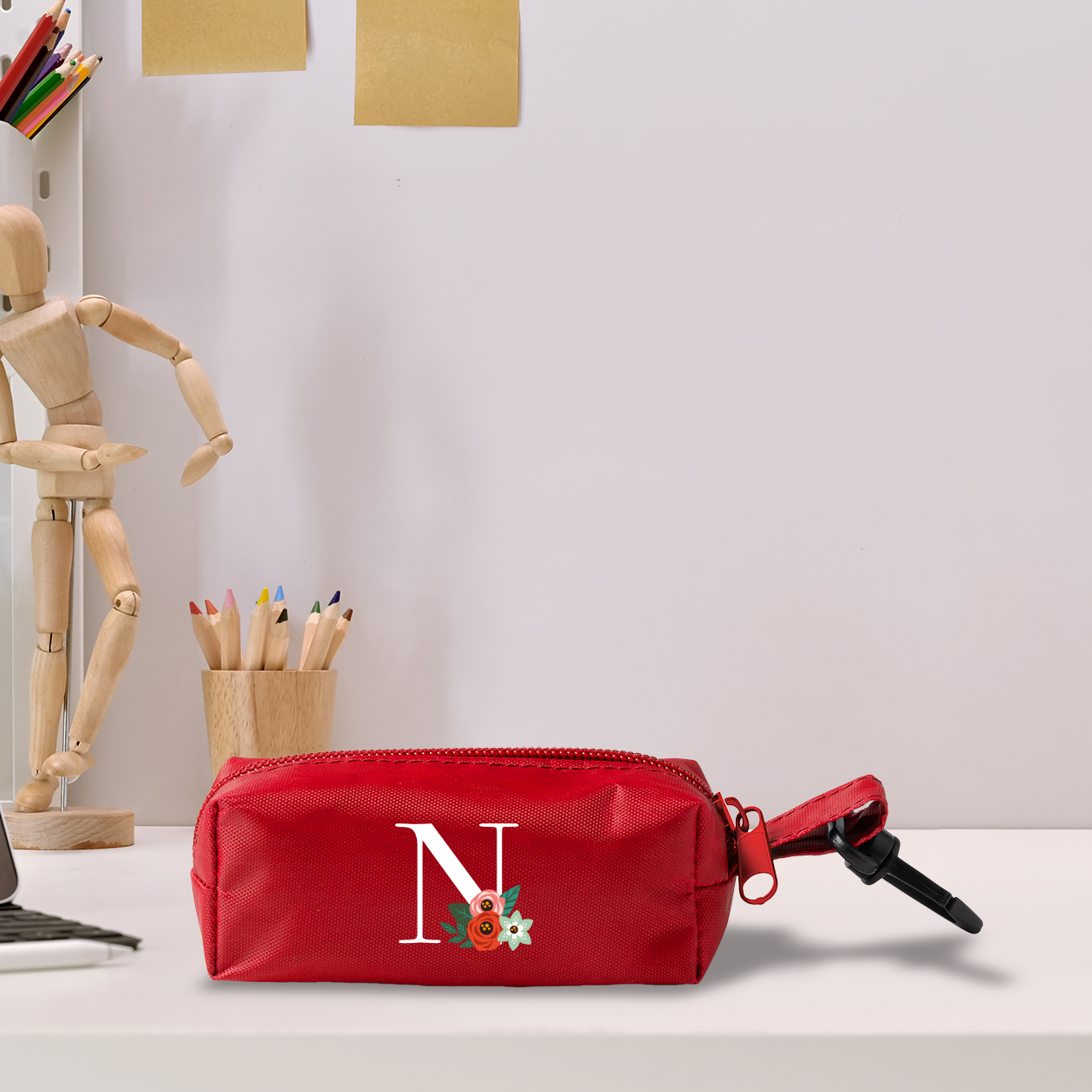 Flowers Iniziali - Set da 5 - Astuccio In Rpet personalizzati con iniziali