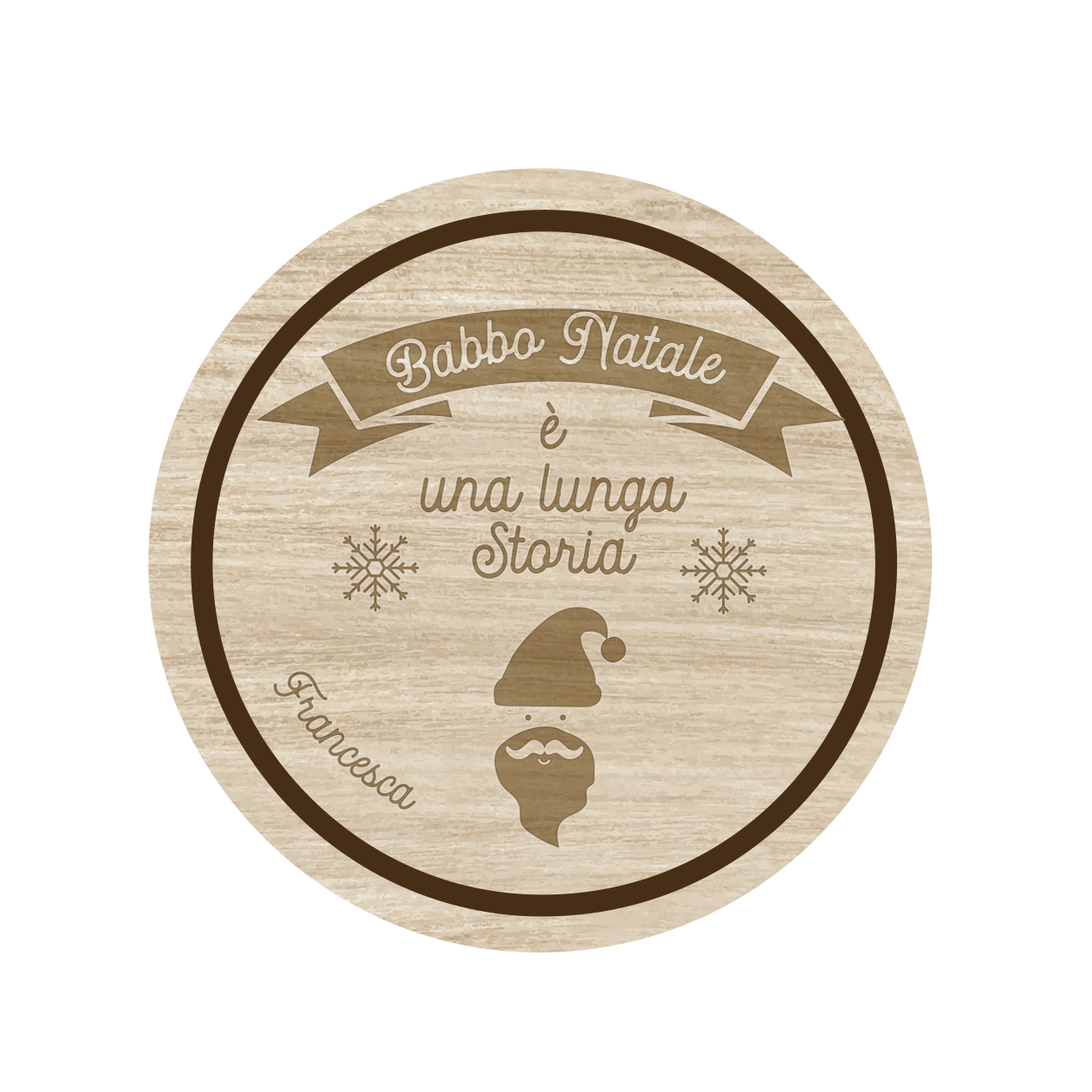 Buon Natale è una lunga storia - Set 3 pezzi Sottobicchiere in Legno - personalizzato con nome