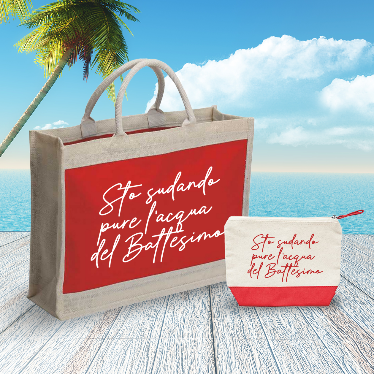 Sto sudando anche l'acqua del battesimo - Combo: Borsa mare + Pochette