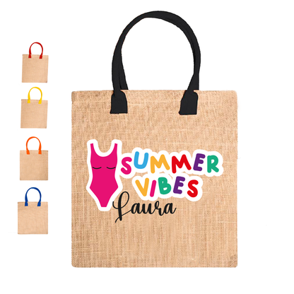 Summer Vibes Color - Borsa Mare personalizzata con nome