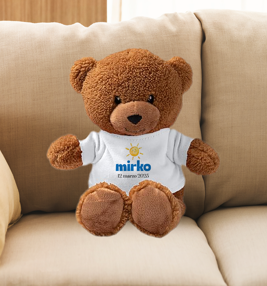 Sun Name - Teddy - Orsacchiotto di Peluche con Maglietta Personalizzata
