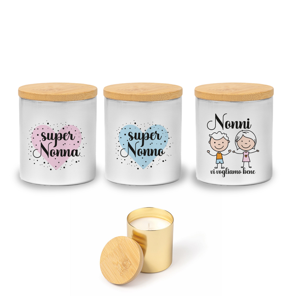 Nonni vi vogliamo bene - Set di 3 Candele Profumate