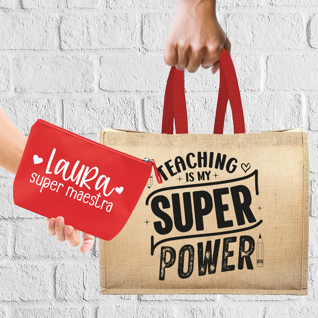 Teaching is my super power - Borsa mare & Pochette - Combo