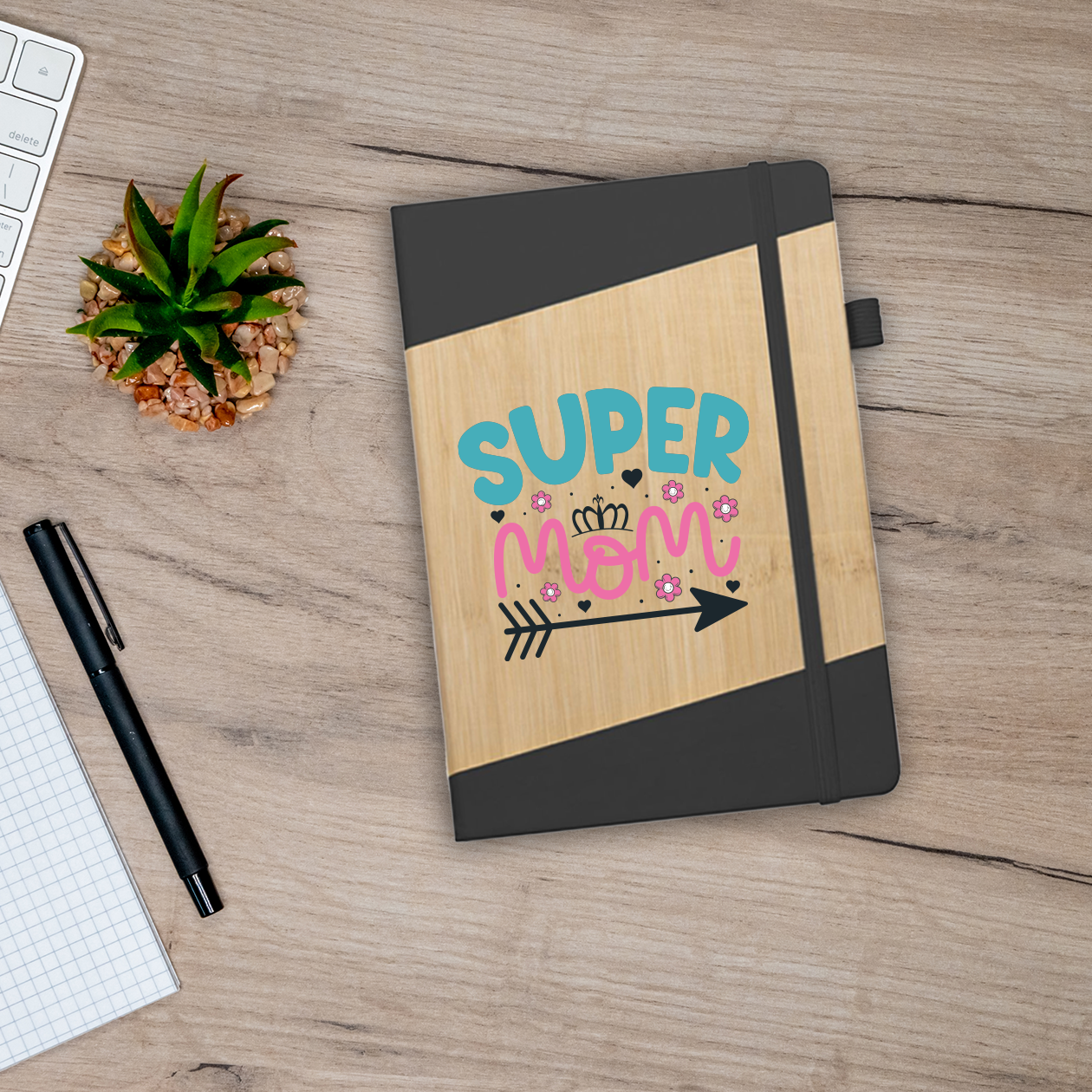 Super mom - Block Notes in PU a righe