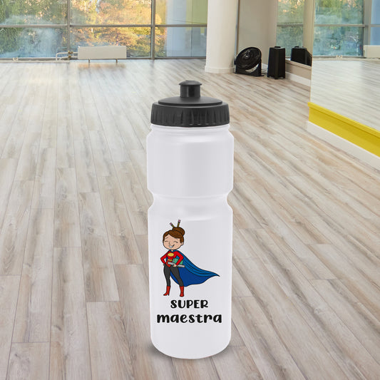Super maestra - Borraccia in PE 840ml. - personalizzata con nome