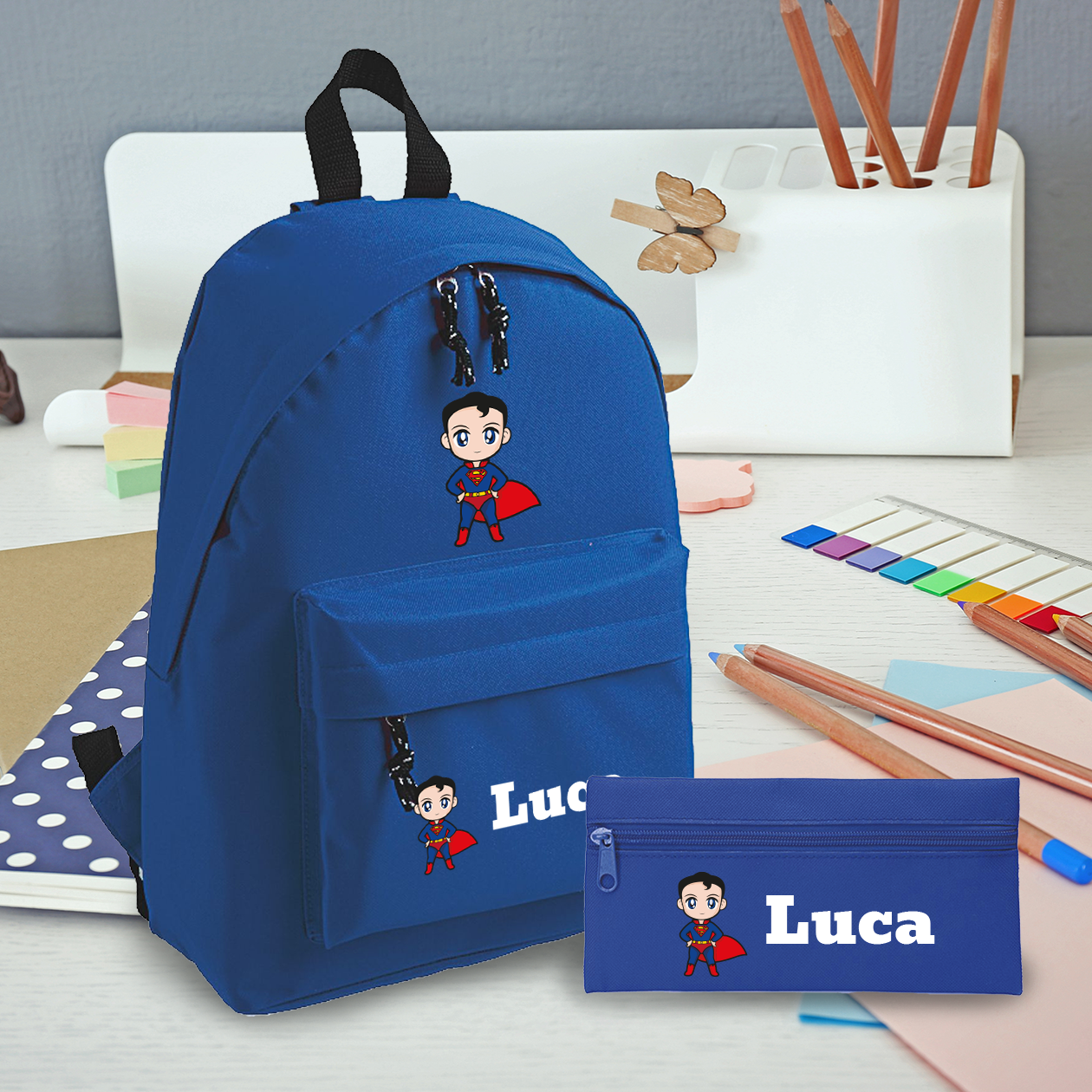 Super - Zaino + Portapenne - personalizzati con nome