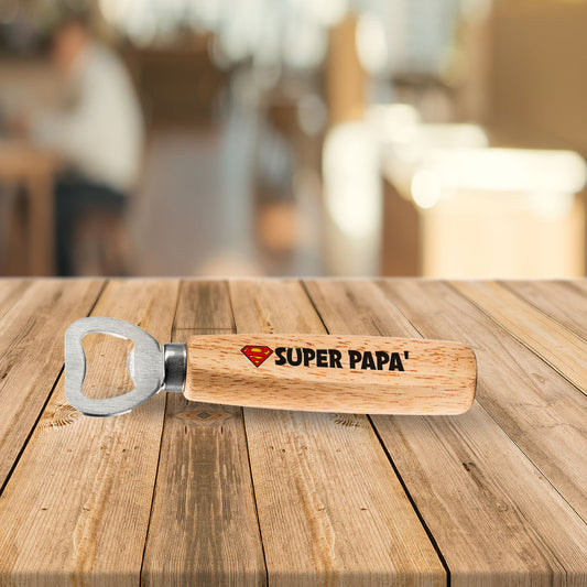 Super papà - Apribottiglie in legno