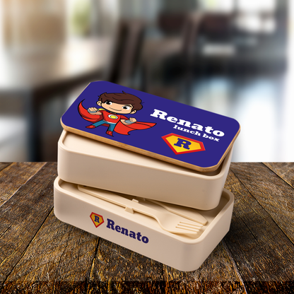 Super hero - Scatola per il pranzo - personalizzato con nome