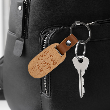 Testo - Portachiavi in Legno personalizzato con Incisione