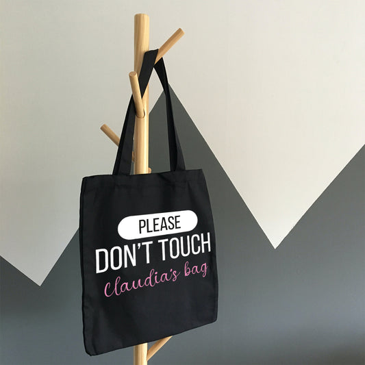 Please Don't touch my bag - Shopper In Cotone con chiusura zip - personalizzata con nome