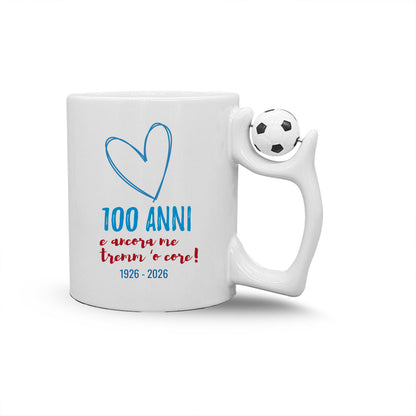 100 anni e ancor m tremm o core - Tazza mug con manico pallone