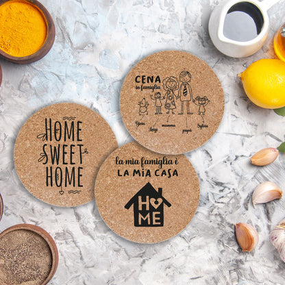 Home - Set da 3 pezzi Sottopentola in sughero naturale 19cm