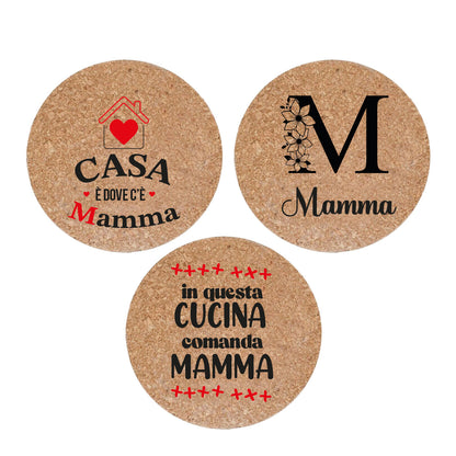 In questa cucina comanda mamma - Set da 3 pezzi Sottopentola in sughero naturale 19cm