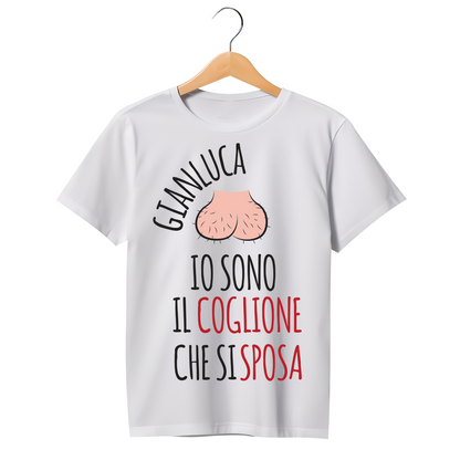 Io sono il coxxxne che si sposa - T-shirt - idea regalo addio al celibato - personalizzato con nome