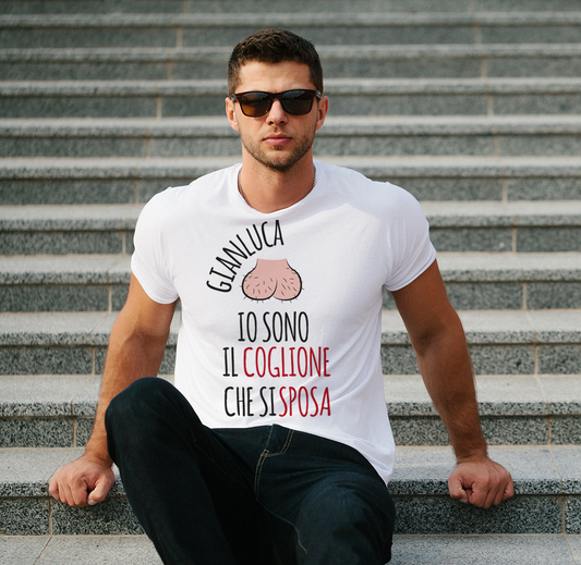 Io sono il coxxxne che si sposa - T-shirt - idea regalo addio al celibato - personalizzato con nome