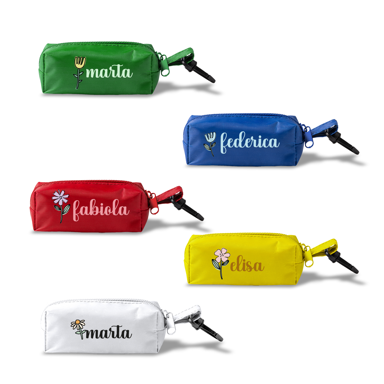 Names Flowers - Set da 5 - Astuccio In Rpet personalizzati con nomi