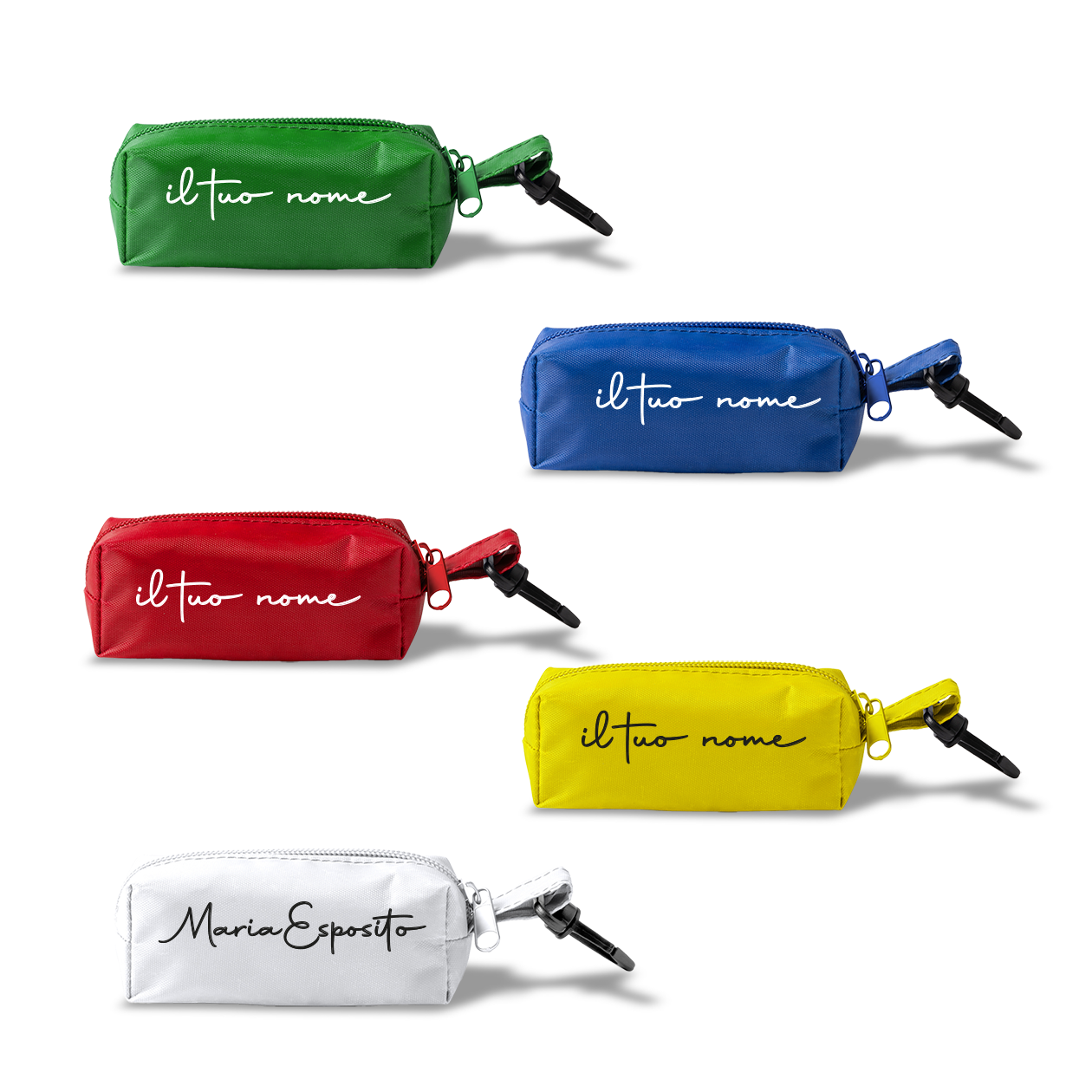 Elegant name - Set da 5 - Astuccio In Rpet personalizzati con nomi