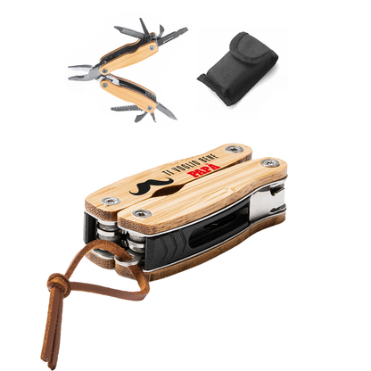 Ti voglio bene papà - Multiutensile con accessori in acciaio inossidabile e manico in legno