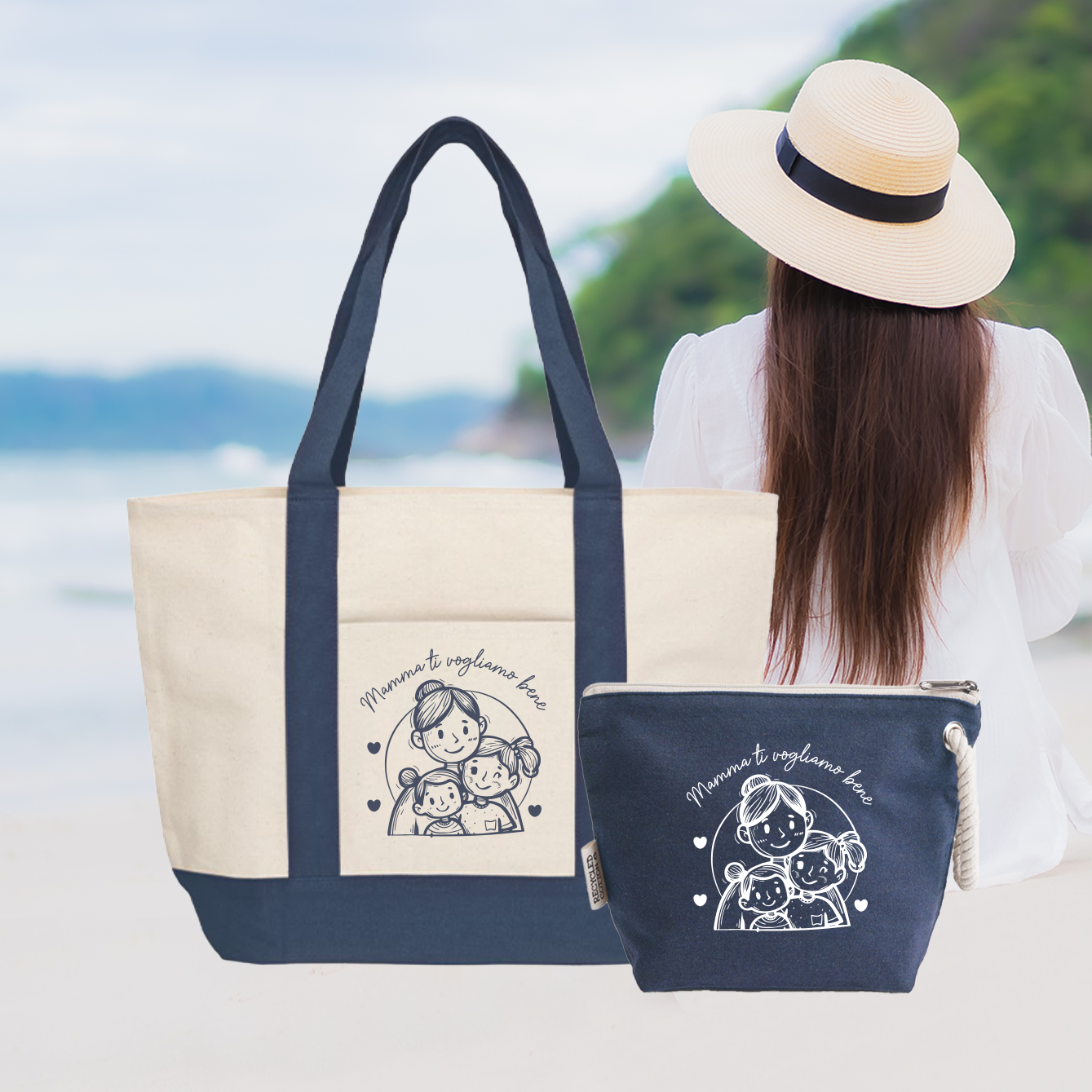 Mamma ti voglio bene - Borsa mare & Pochette - Combo