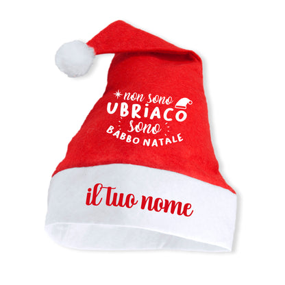 Non sono ubriaco sono Babbo Natale - Cappello da Babbo Natale - personalizzato con nome