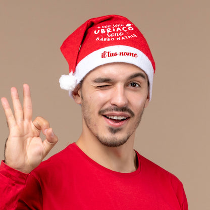 Non sono ubriaco sono Babbo Natale - Cappello da Babbo Natale - personalizzato con nome