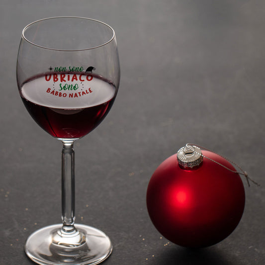 Non sono ubriaco sono Babbo Natale - Calice Bicchiere da Vino