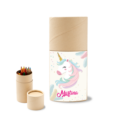 Unicorn - Set 6 pezzi Da Disegno In Legno personalizzati con nome