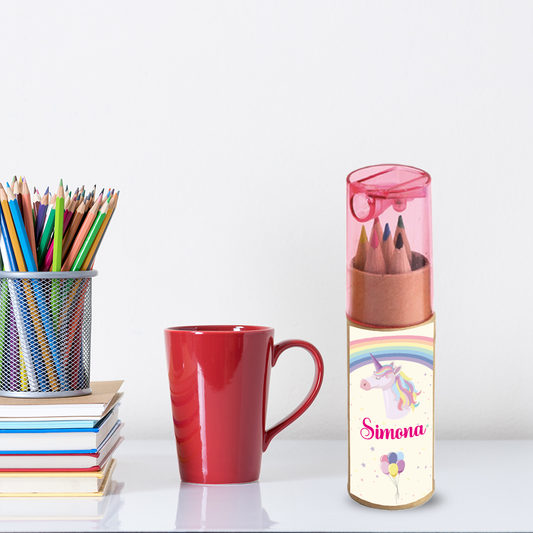 Unicorn rainbow - Set Pastelli 4 Pz - personalizzati con nome