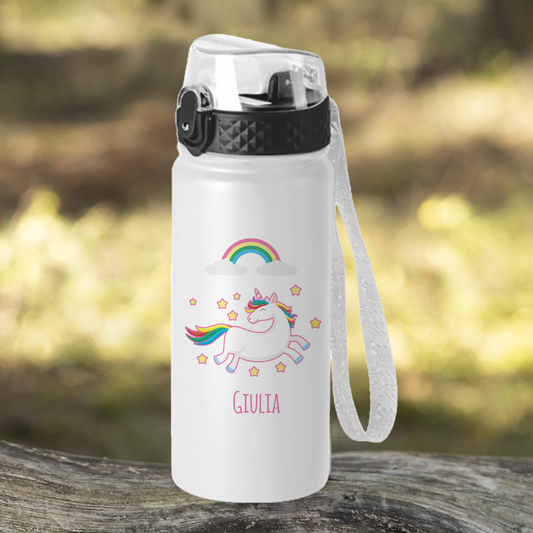 Unicorn - Borraccia termica da 550 ml - personalizzata con nome