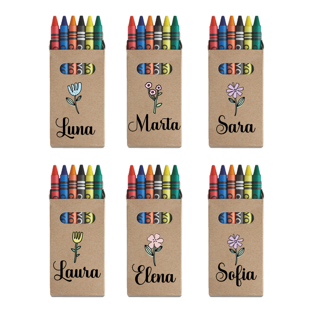 Classic Name - Set da 6 - Pastelli Cera - personalizzati con nomi