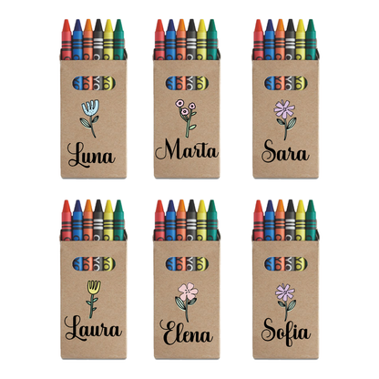 Classic Name - Set da 6 - Pastelli Cera - personalizzati con nomi