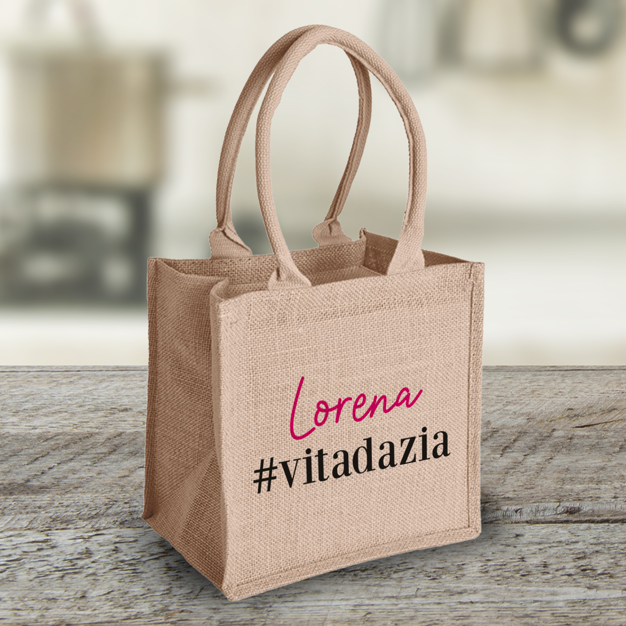 #vitadazia - Shopper In Cotone - personalizzata con nome