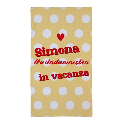 #vitadamaestra - Telo Mare - personalizzato con nome
