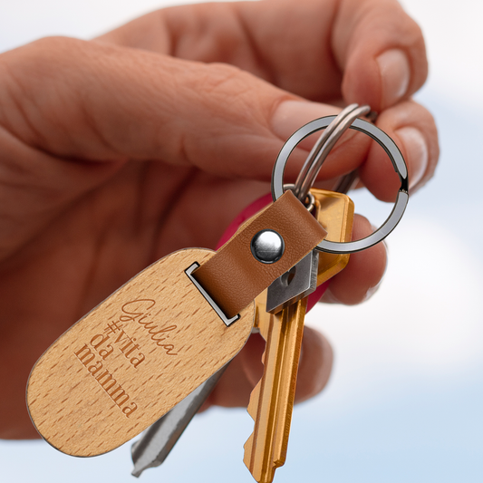 #vitadamamma - Portachiavi in Legno personalizzato con nome