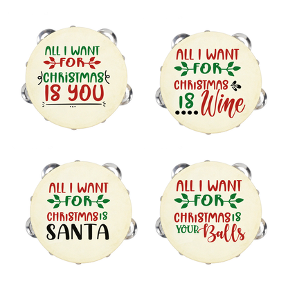 All I want for Christmas - Set da 10 Tamburelli